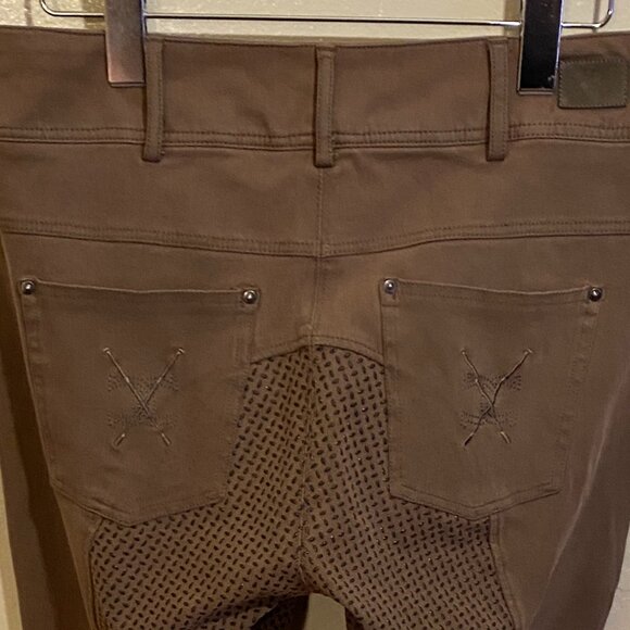 Goode Rider Vogue Jean Breeches | Size 30R | Brown Full Seat Silicone Grip - Picture 4 of 12